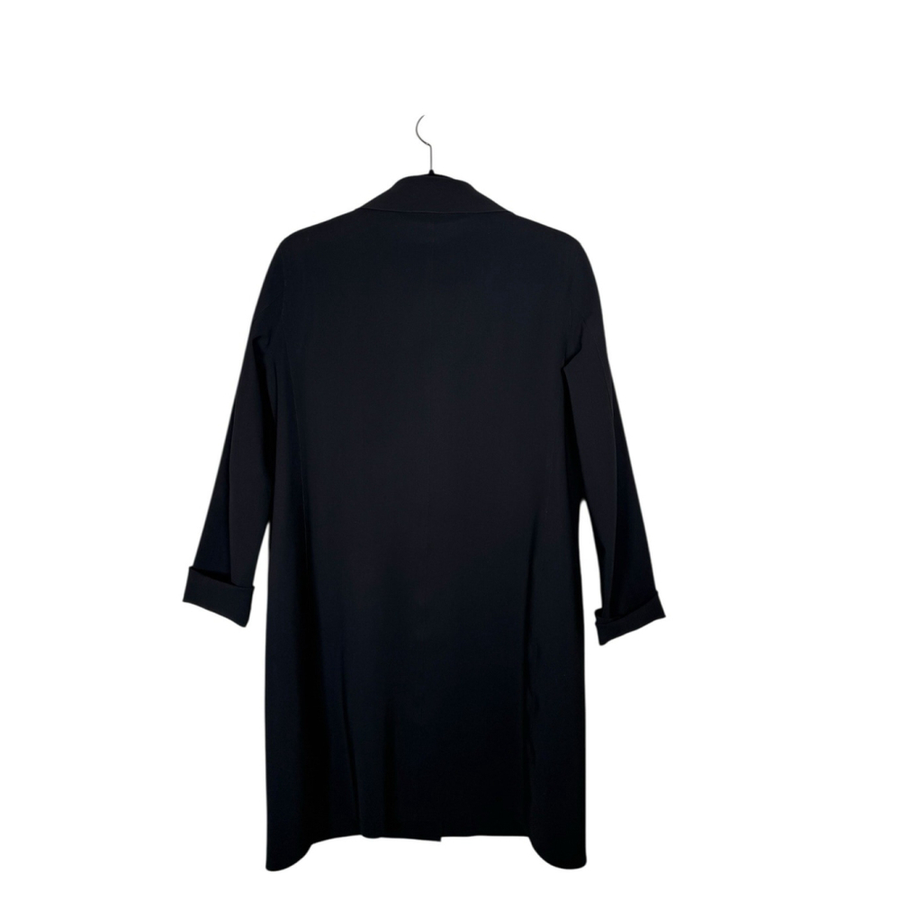 Herno Black Scuba Coat Women Size IT 44 US 8 Minimalist Snap Front Long Jacket - Picture 9 of 9
